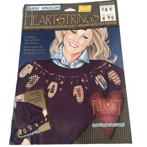 Vintage 1996 Daisy Kingdom Iron On Transfer Folk Art, Mitten garland Crafts